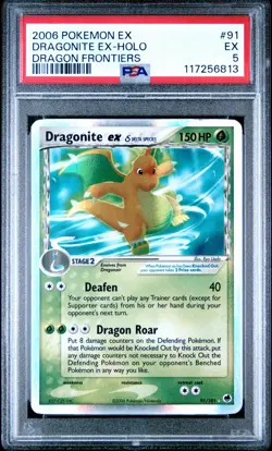 2006 POKEMON EX DRAGON FRONTIERS DRAGONITE EX #91 HOLO PSA 5 EX #117256813 - Image 1