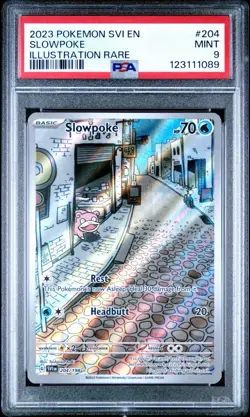2023 POKEMON SVI EN-SCARLET & VIOLET ILLUSTRATION RARE #204 SLOWPOKE PSA 9 - Image 1
