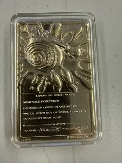 Pokemon POLIWHIRL 23k Gold Plated Trading Card 1999 Nintendo With Case - Image 2
