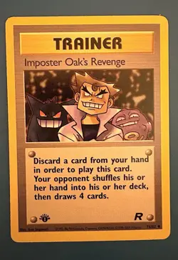 Imposter Oak’s Revenge 1st Edition Team Rocket 76/82 Vintage Pokemon Card-LP - Image 1