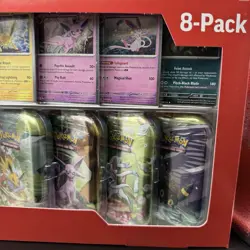 Prismatic Evolutions Mini Tin 8-Pack Complete Set x2 New Sealed Pokemon Promo - Image 3