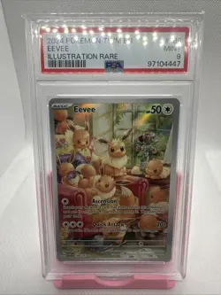 2024 POKEMON TWM EN-TWILIGHT MASQUERADE ILLUSTRATION RARE #188 EEVEE PSA 9 - Image 1