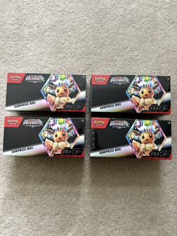Sealed Pokemon Scarlet And Violet Prismatic Evolutions Surprise Box (Lot Of 4) - Image 3