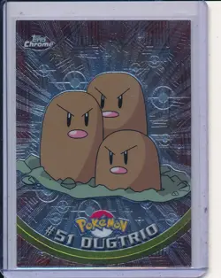 Pokemon 2000 Topps Chrome Dugtrio #51 TV Series 1 - Image 1