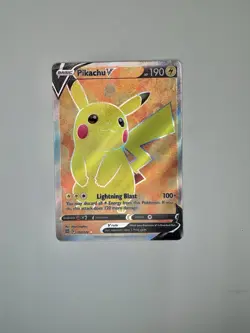 Pokemon Pikachu v TCG Full Art Card Sword & Shield: Brilliant Stars 157/172 - Image 1