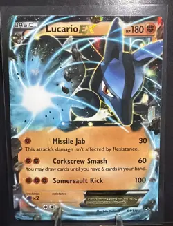 Pokemon Lucario EX Holo Ultra Rare Card 54/111 Furious Fists XY - Image 2