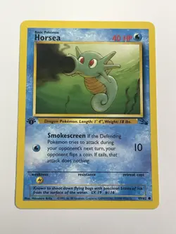 Pokemon Horsea 49/62 Fossil 1st Edition NM+ 1999 Card - Image 1