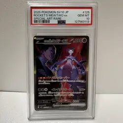 PSA 10 GEM MT Team Rocket's Mewtwo ex SAR 125/098 Japanese Full Art Pokemon Card - Image 1