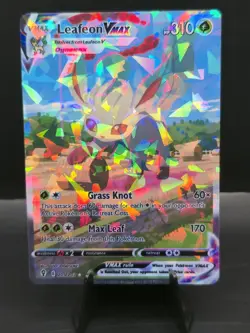 Leafeon Vmax 205/203 Pokemon Stained Glass / Cracked Ice Holofoil CUSTOM CARD - Image 3