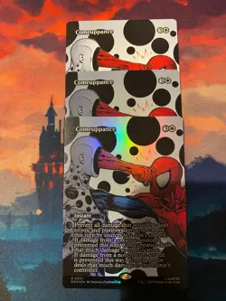 MTG Spider Man Comeuppance Borderless x 3, Two Foil - Image 1