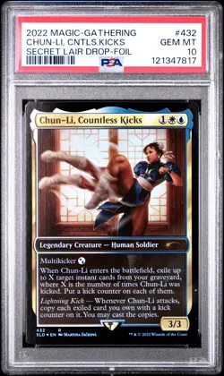 2022 MTG SECRET LAIR DROP FOIL #432 CHUN-LI, COUNTLESS KICKS PSA 10 - Image 1