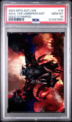 2024 MTG OUTLAWS OF THUNDER JUNCTION ART SER #16 AKUL THE UNREPENTANT PSA 10 - Image 1