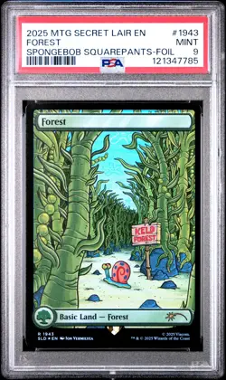2025 MTG SECRET LAIR DROP #1943 FOREST PSA 9 - Image 1