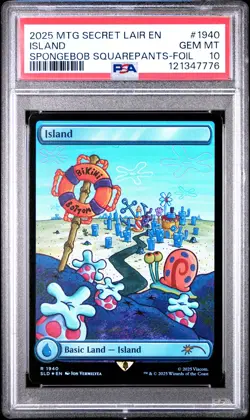 2025 MTG SECRET LAIR DROP #1940 ISLAND PSA 10 - Image 1