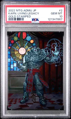 2022 MTG JPN DOMINARIA UNITED ART SER GOLD STAMPED #2 KARN, LIVING LEGACY PSA 10 - Image 1