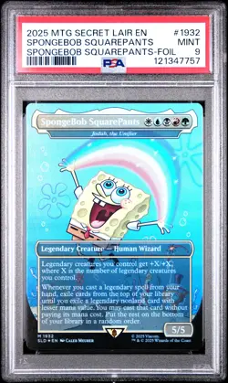 2025 MTG SECRET LAIR DROP #1932 SPONGEBOB SQUAREPANTS PSA 9 - Image 1