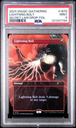 2025 MTG SECRET LAIR DROP FEATURING: MITSUHIRO ARITA-FOIL LIGHTNING BOLT PSA 9 - Image 1
