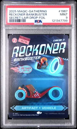 2025 MTG SECRET LAIR DROP AETHER DRIFTERS-FOIL #1967 RECKONER BANKBUSTER PSA 9 - Image 1