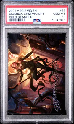 2021 MTG INNISTRAD: MIDNIGHT HUNT ART SER #68 SIGARDA, CHAMPION OF LIGHT PSA 10 - Image 1