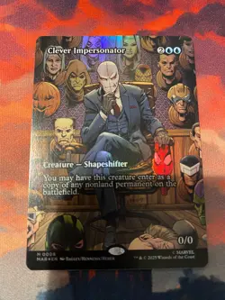 MTG Spider Man Clever Impersonator Borderless Foil - Image 1