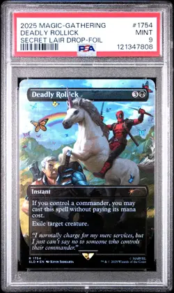 2025 MTG SECRET LAIR DROP FOIL #1754 DEADLY ROLLICK PSA 9 - Image 1