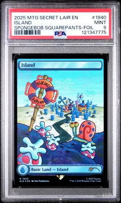 2025 MTG SECRET LAIR DROP #1940 ISLAND PSA 9 - Image 1