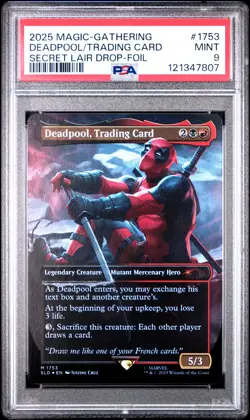 2025 MTG SECRET LAIR DROP FOIL #1753 DEADPOOL, TRADING CARD PSA 9 - Image 1