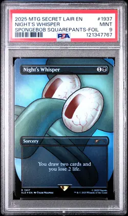2025 MTG SECRET LAIR DROP #1937 NIGHT'S WHISPER PSA 9 - Image 1