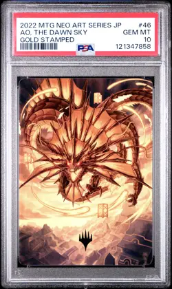 2022 MTG JPN KAMIGAWA: NEON DYNASTY ART SER GOLD STAMPED AO, THE DAWN SKY PSA 10 - Image 1