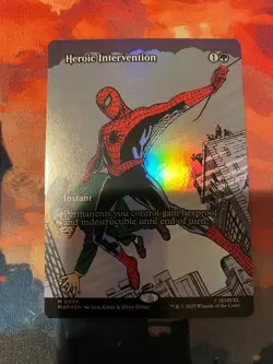 MTG Spider Man Heroic Intervention Borderless Foil - Image 1