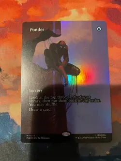 MTG Spider Man Ponder Borderless Foil - Image 1