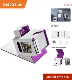 MTG Card Deck Box Faux Leather Holds 100 Double-Sleeved Cards Dice Tray - Image 1