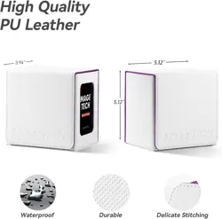 MTG Card Deck Box Faux Leather Holds 100 Double-Sleeved Cards Dice Tray - Image 5