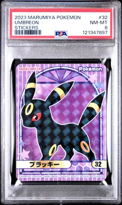 2023 MARUMIYA POKEMON STICKERS #32 UMBREON PSA 8 - Image 1