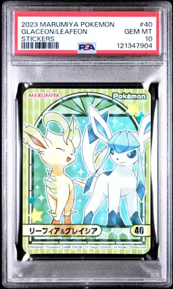 2023 MARUMIYA POKEMON STICKERS #40 GLACEON/LEAFEON PSA 10 - Image 1
