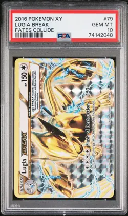 2016 POKEMON LUGIA BREAK #79 - XY FATES COLLIDE - GEM MINT PSA 10 - Image 1