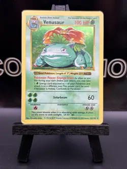 1999 Pokemon VENUSAUR Base Set SHADOWLESS Edition HOLO Rare Card 15/102 WotC MP - Image 2