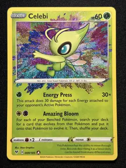 Celebi 009/185 Amazing Rare Vivid Voltage Pokemon Card Near Mint - Image 1