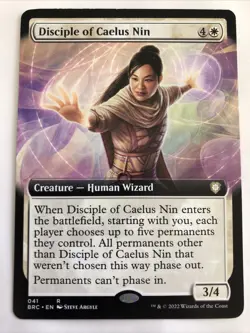 MTG Commander: The Brothers' War Disciple of Caelus Nin Extended Art 041 NM Rare - Image 1