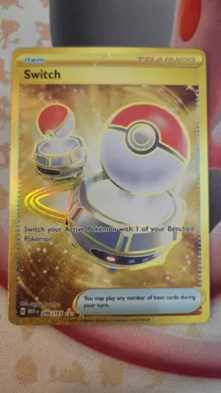 Switch 206/165 Gold Secret Hyper Rare Pokemon Scarlet & Violet 151 - Image 1