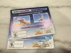 Pokemon Scarlet And Violet Serial Codes Shiny Koraidon or Miraidon UNSCRATCHED! - Image 1