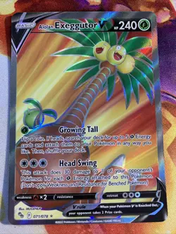 Pokemon TCG Alolan Exeggutor V 071/078 Sword & Shield Pokemon GO Ultra Rare - Image 1