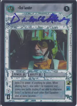 Star Wars CCG - Drewe Henley † (Garven, Red Leader) - autograph / signed card - Image 1