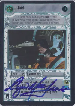 Star Wars CCG - Angus MacInnes † (Dutch, Gold Leader) - autograph / signed card - Image 1