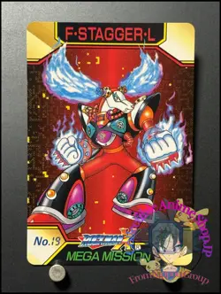 Mega MAN X Card 19 Flame Stag CAPCOM BANDAI JAPAN Japanese Rockman 1995 - Image 1