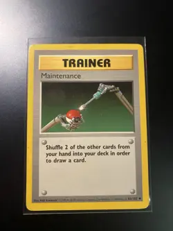 Pokemon Trainer Card Maintenance 83/102 Base Set Vintage - Image 1