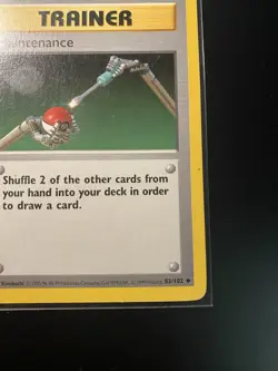 Pokemon Trainer Card Maintenance 83/102 Base Set Vintage - Image 4