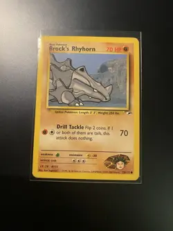 BROCK’S RHYHORN - Gym Heroes Set - 70/132 - Common - Pokemon Card - NM - Image 1