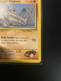 BROCK’S RHYHORN - Gym Heroes Set - 70/132 - Common - Pokemon Card - NM - Image 4