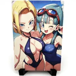 Dragon Ball Z Android 18 Bulma Sexy Hot Anime Waifu Girl Goddess Story Art Card - Image 1
